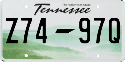 TN license plate Z7497Q