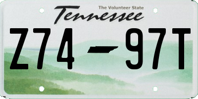 TN license plate Z7497T