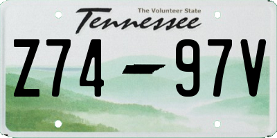TN license plate Z7497V