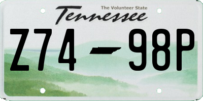 TN license plate Z7498P