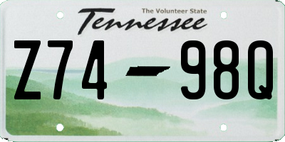 TN license plate Z7498Q