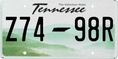 TN license plate Z7498R