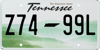 TN license plate Z7499L