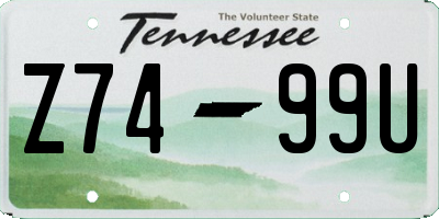 TN license plate Z7499U