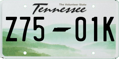 TN license plate Z7501K