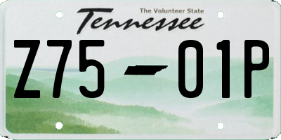 TN license plate Z7501P