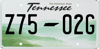 TN license plate Z7502G
