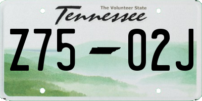 TN license plate Z7502J