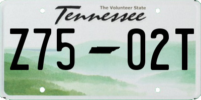 TN license plate Z7502T