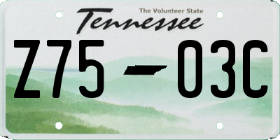 TN license plate Z7503C