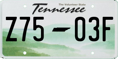 TN license plate Z7503F