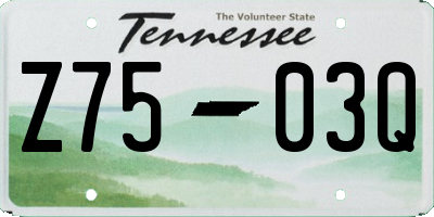 TN license plate Z7503Q