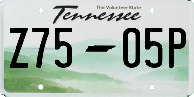 TN license plate Z7505P