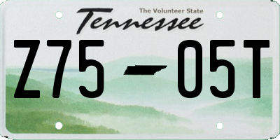 TN license plate Z7505T