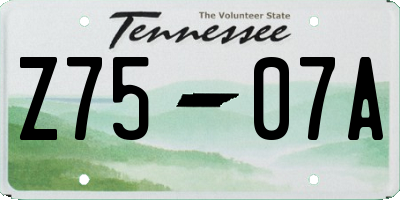 TN license plate Z7507A