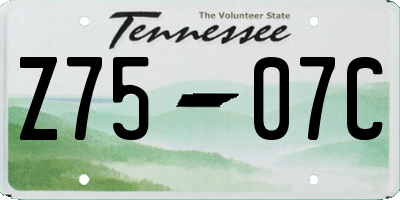 TN license plate Z7507C