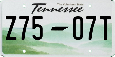 TN license plate Z7507T