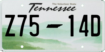 TN license plate Z7514D