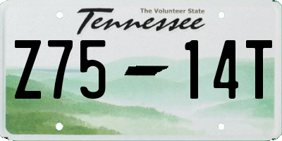 TN license plate Z7514T