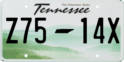 TN license plate Z7514X