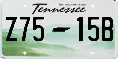 TN license plate Z7515B