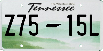 TN license plate Z7515L