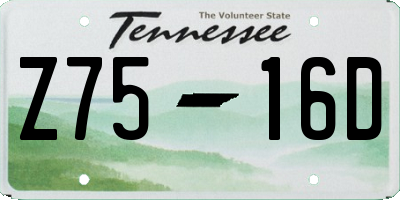 TN license plate Z7516D