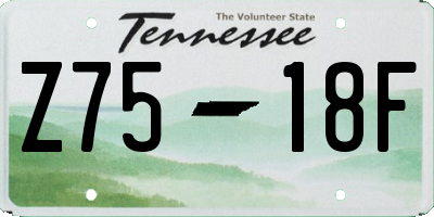 TN license plate Z7518F