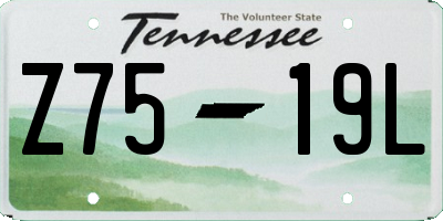 TN license plate Z7519L
