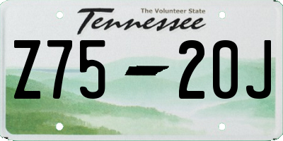 TN license plate Z7520J