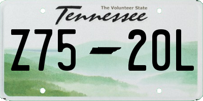 TN license plate Z7520L