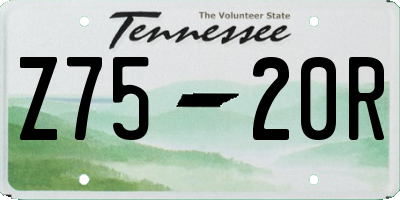 TN license plate Z7520R