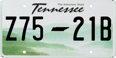 TN license plate Z7521B