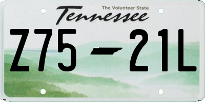 TN license plate Z7521L