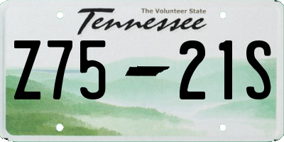 TN license plate Z7521S