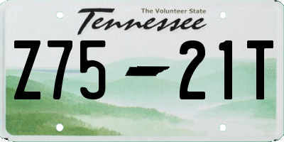 TN license plate Z7521T