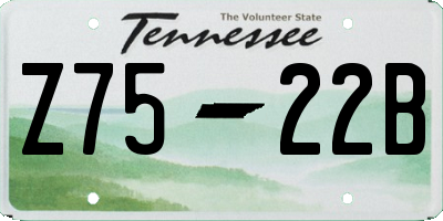 TN license plate Z7522B