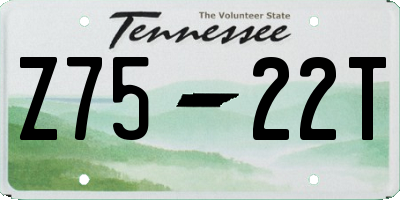 TN license plate Z7522T
