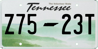 TN license plate Z7523T
