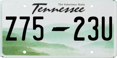 TN license plate Z7523U