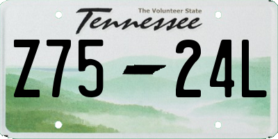 TN license plate Z7524L