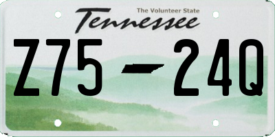 TN license plate Z7524Q