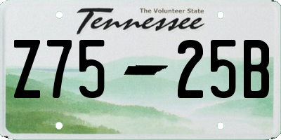 TN license plate Z7525B