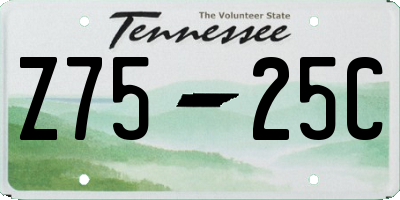 TN license plate Z7525C