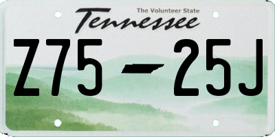 TN license plate Z7525J