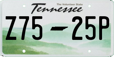 TN license plate Z7525P