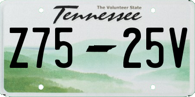 TN license plate Z7525V