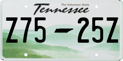 TN license plate Z7525Z