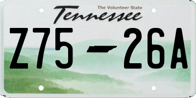 TN license plate Z7526A