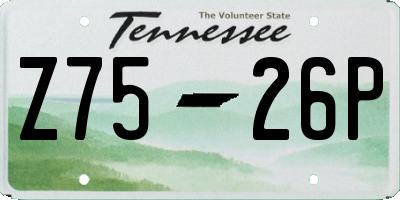 TN license plate Z7526P